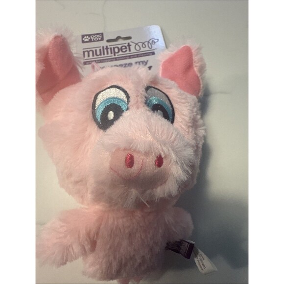 Multipet BUMPY HEAD BALL 4.5” Dog Toy With Squeaker Pig - Picture 5 of 5